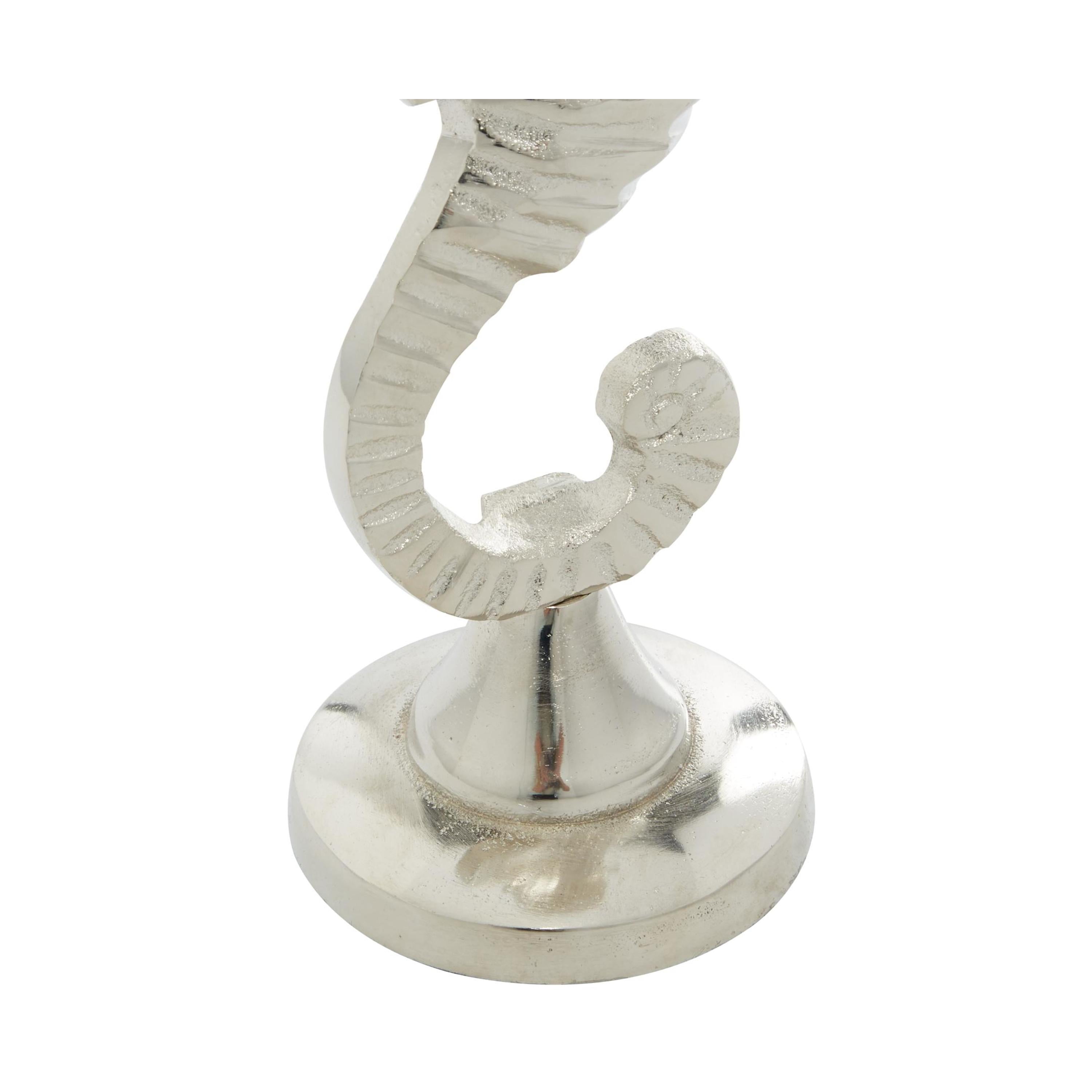 DecMode 2 Candle Silver Aluminum Metal Candle Holder, Set of 2