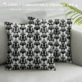 thumbnail image 3 of Nawypu  Fleur De Lis Throw Pillow Cushion Cover, Monochrome Royal Lily Pattern Victorian Inspiration Ornamental Vintage Design, Decorative Square Accent Pillow Case, Black White, 3 of 5