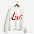 thumbnail image 5 of Baqcunre Crewneck Sweatshirts Printing Sweatshirt Top Long Sleeved Sweatshirt Casual Blouse Temperament Pullover Top(White 2 S-XXL),Womens Sweatshirt Womens Tops Valentine'S Day Shirts For Women, 5 of 6