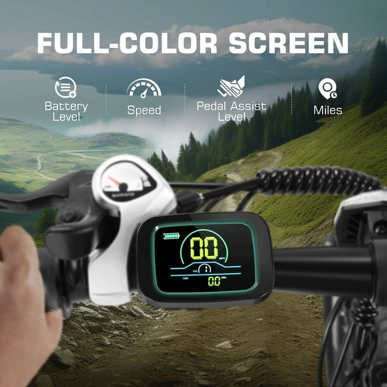 Gocio Electric Bike, Electric Bike for Adults 26" Ebike 500W Adult Electric Bicycle, 48V 10.4Ah 19.8MPH Electric Mountain Bike, Lockable Suspension Fork, Color LCD Display, Shimano 21 Speed - image 5 of 9