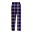 thumbnail image 5 of Havenx Men's Pajama Pants Cotton Microfleece Plaid Flannel Pajama Bottoms 2025 Plus Size Sleeping Pants Elastic Waist Wide Leg Lightweight Sleep & Lounge Pants,Purple L, 5 of 6