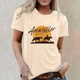 thumbnail image 2 of Casual T Shirts for Women Horse Letter Print Short Sleeve Crew Neck Graphic Tunic Tops, 2 of 4