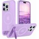 thumbnail image 1 of Funda Magnética Invisible con Soporte para iPhone 16 Pro de 6.3", Morado Claro, 1 of 7