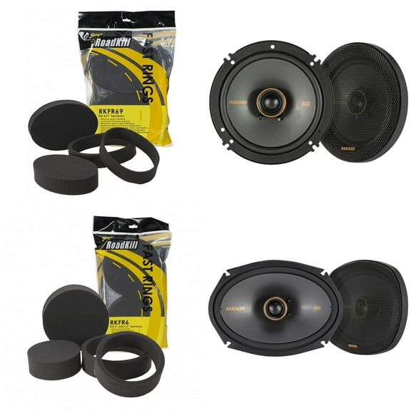 Kicker KSC 6.5" & 6x9" Coaxial with RKFR Foam Fast Ring Speaker Enhancement Kit
