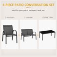 thumbnail image 4 of Outsunny 4-Piece Patio Furniture Set Garden Conversation Set with Loveseat, Single Chairs and Coffee Table for Backyard Poolside Balcony, 4 of 9