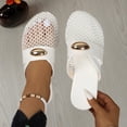 thumbnail image 4 of Hopeusnice Slippers for Women Mesh Materials Summer And Fall Shoes Breathable Non-Slip Closed-Toe Sandals Flat Heel Trendy Women's Slippers Soft Comfortable Walking Shoes White 38, 4 of 9