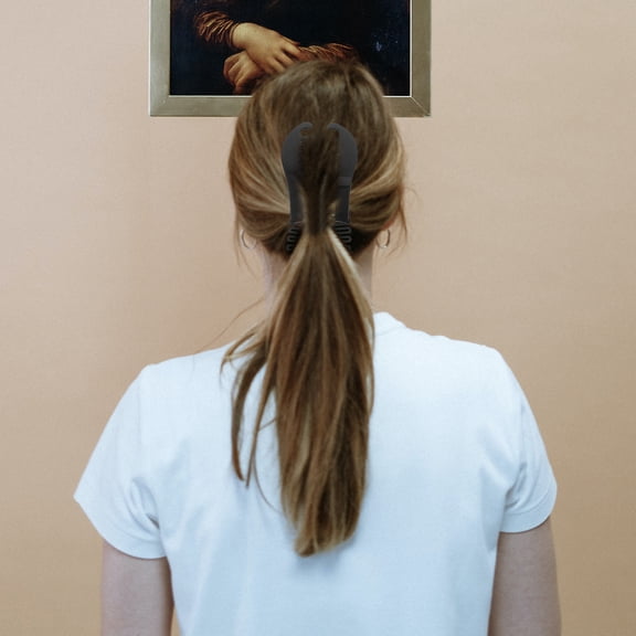 FONDOTIN 4Pcs Black Ponytail Hair Clips Bendable Plastic Double Combs for Hair Styling