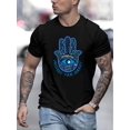 thumbnail image 1 of Protect Your Energy Hasma Hand The Hand Of Fatima Evil Eye Print T Shirt, Tees For Men, Casual Short Sleeve T-shirt For Summer, 1 of 6