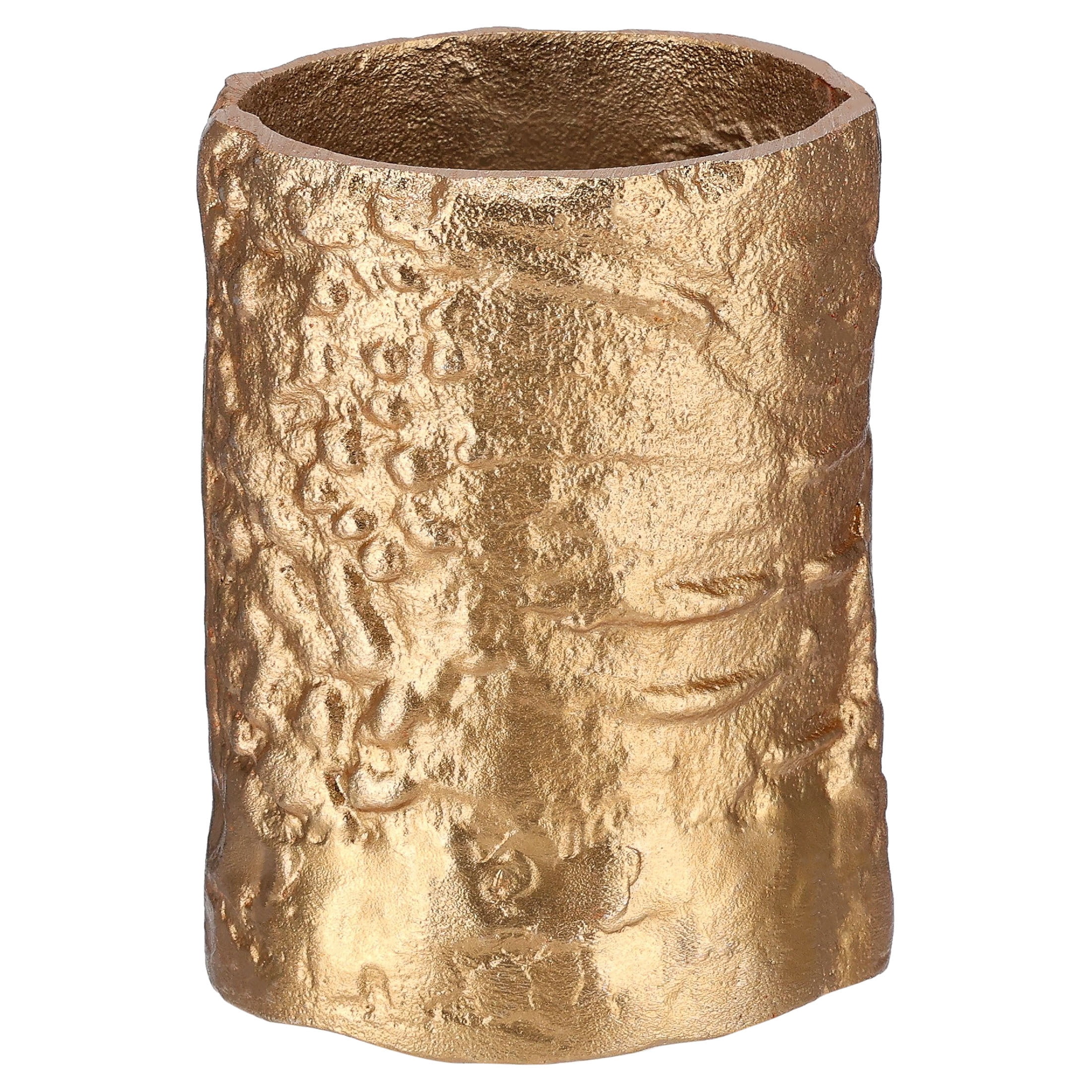 Small Metal Christmas Pillar Candle Holder, Rustic Gold, 4", by Holiday Time
