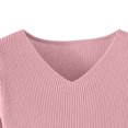 thumbnail image 4 of Vynhevius Women's V Neck Sweater Long Sleeve Ribbed Solid Slim Fit Stretchy Casual Layer Knit Tops, 4 of 5