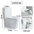 thumbnail image 2 of One -Piece Elongated Toilet, ADA 16.73” High Toilet, Powerful Single Flush, Toilet with Comfort Height Toilet Seat, White, 2 of 8