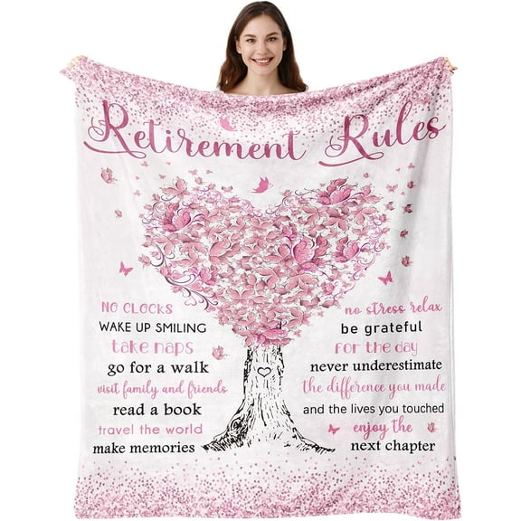 Retirement Gift for Woman, Retirement Decorations Blanket 50"X60", Retirement Gifts for Women, Farewell Gifts for Coworker, Retired Gifts for Women, Cool Retirement Gifts, Best Gifts for Retirement