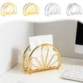 thumbnail image 7 of 5.1 Inch Half Circle Clear Vertical Paper Stand, Tissue Holder Napkin Dispenser Rack,Decorative Upright Tabletop Organizer, for Home Kitchen and Bathroom, 7 of 7