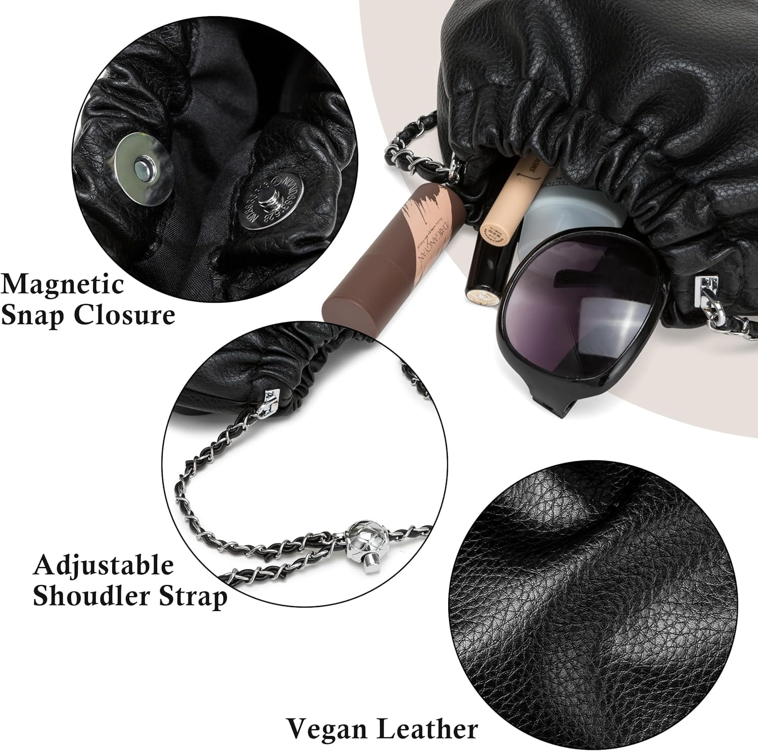 Small Crossbody Bag For Women Trendy.Dumpling Bag Clutch Purse For Women Evening Bag Cloud Purse Vegan Leather Hobo Bag