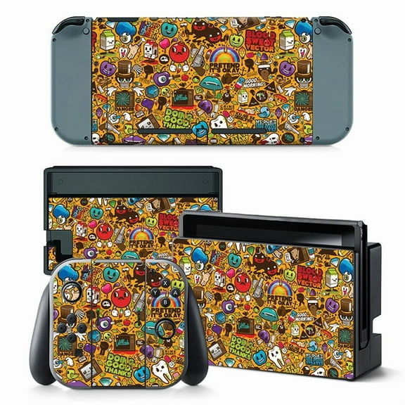 KIPLINK Nintendo Switch Skin Decal – Full Body Vinyl Cover, Anti-Scratch & Waterproof, Bubble-Free Installation, Floral & Plaid Designs