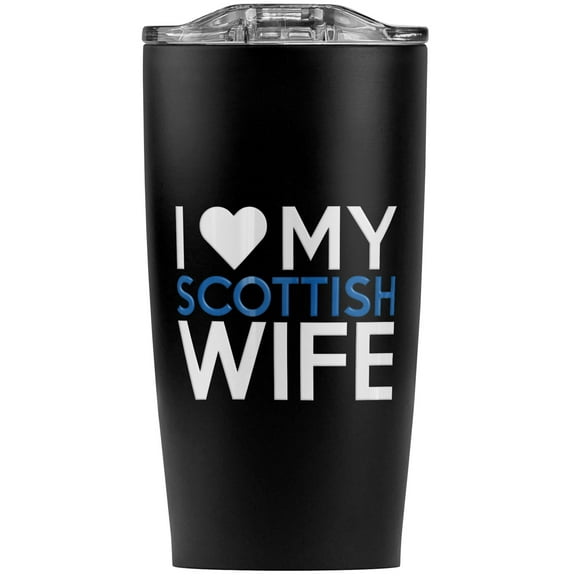 I Love My Scottish Wife Stainless Steel 20 oz Travel Tumbler, Vacuum Insulated & Double Wall with Leakproof Sliding Lid | Great for Coffee/Hot Drinks and Cold Beverages