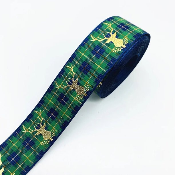 5yards 25mm Christmas Ribbon Printing Ployester Ribbon For Handmade Bow Christmas Decorations DIY Gift Wrapping