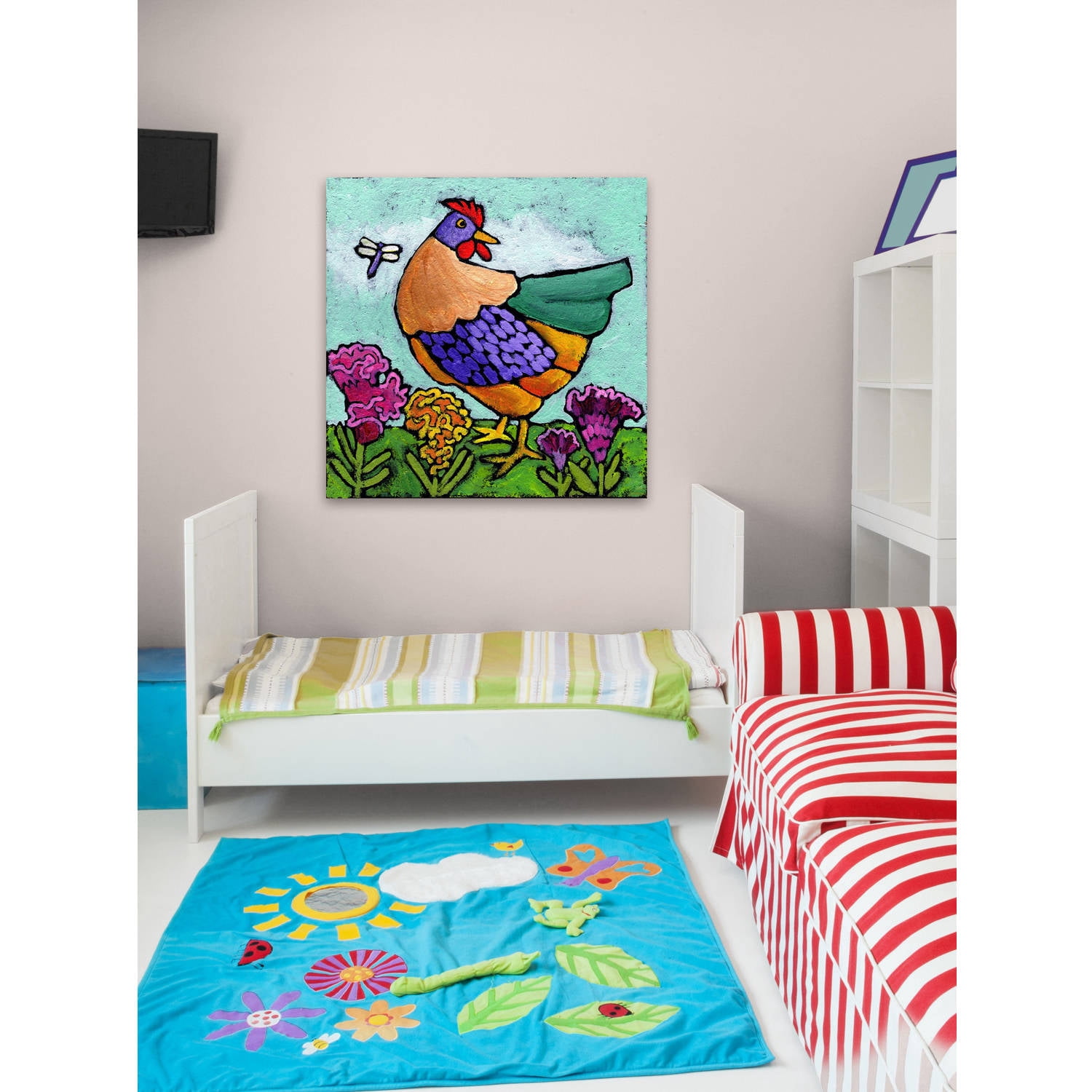 Marmont Hill "Hen with Cockscomb" by Janet Nelson Painting Print on Wrapped Canvas