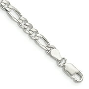 ICE CARATS 925 Sterling Silver 4.5mm Link Figaro Bracelet Chain 8 Inch Necklace Pendant Charm Fine Jewelry Ideal Gifts For Women Gift Set From Heart