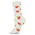 thumbnail image 2 of MeMoi Rainbow Heart Bamboo Blend Crew Sock - Womens - Female, 9-11, Ivory, 2 of 2