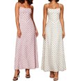 thumbnail image 3 of LMLYSoH Women's Dot Print Long Dress Summer Fashionable Backless Spaghetti Strap Bodycon Cami Dress, 3 of 7