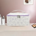 thumbnail image 5 of Unique Bargains 1 Pc Trendy Square Hearts Drawstring Makeup bag for Travel Purple Polyester, 5 of 6