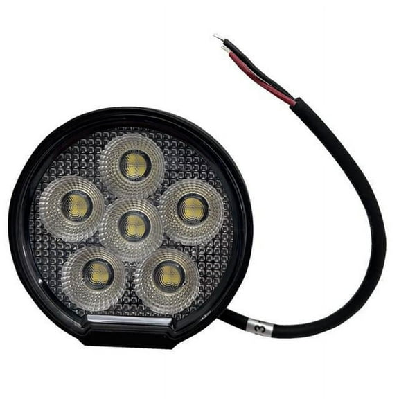 Carjamz  Race Sport Lighting IQ Round Auxiliary LED Flood Beam Light with 6 LED, Clear - 3 in.