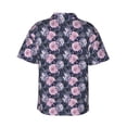 thumbnail image 3 of Fotbe Flowers Hawaiian Shirt for Men Unisex Summer Beach Casual Short Sleeve Cotton Linen Button Down Shirts-Large, 3 of 9