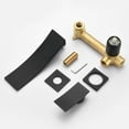thumbnail image 6 of Sumerain Single Handle Matte Black Waterfall Wall Mount Bathroom Faucet with Valve, 6 of 8