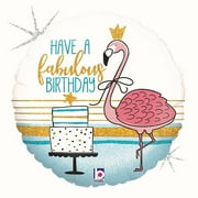 Fabulous Flamingo Birthday 18" Mylar Balloon