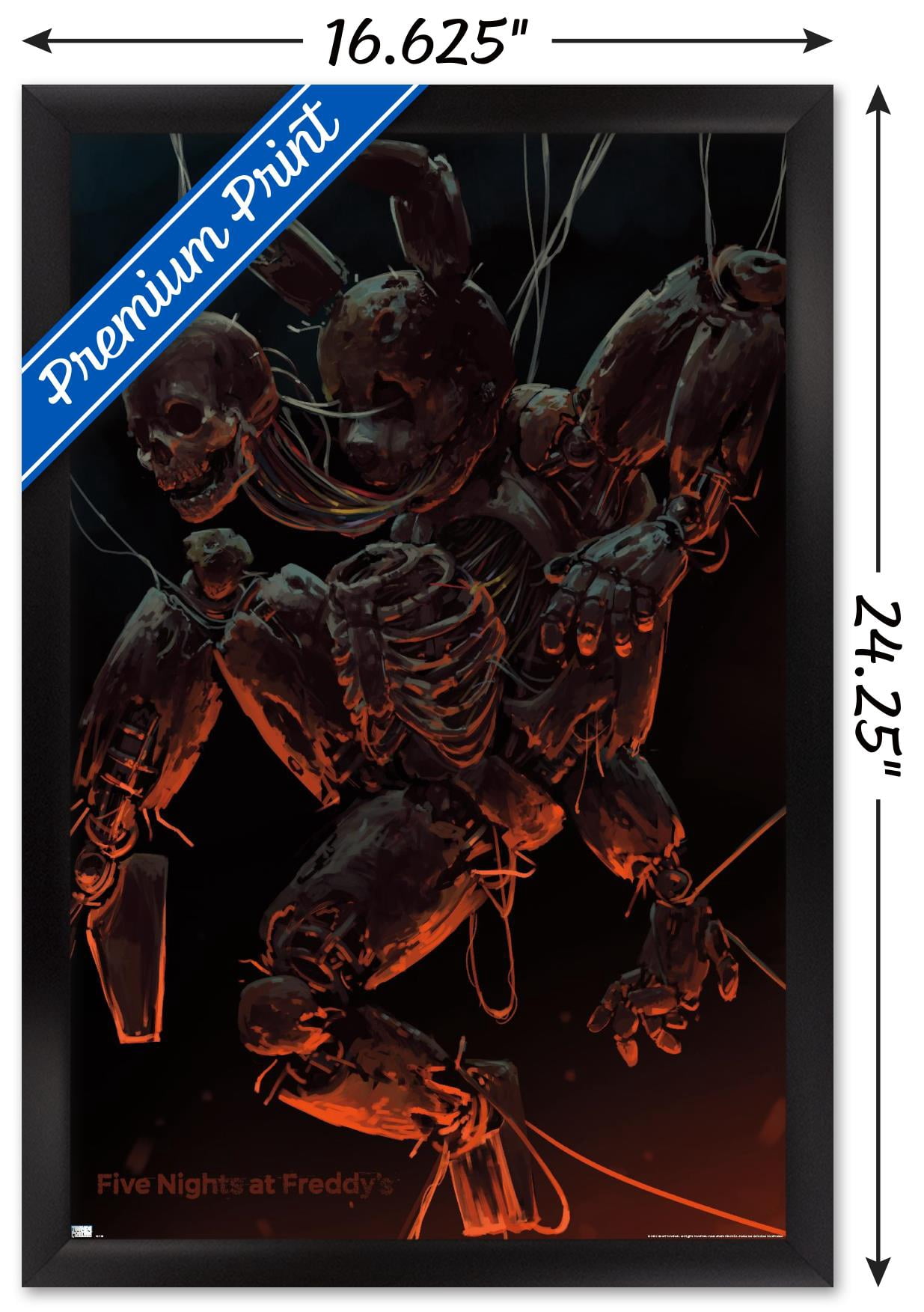 Five Nights at Freddy's - Skeleton Wall Poster, 14.725" x 22.375" Framed