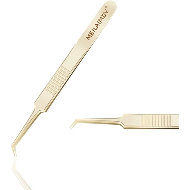 Eyelash Extension Tweezers -Precision Volume Tweezers for Easy Fans False Lashes Cluster 2D-6D Volume Lash Tweezers(Gold)
