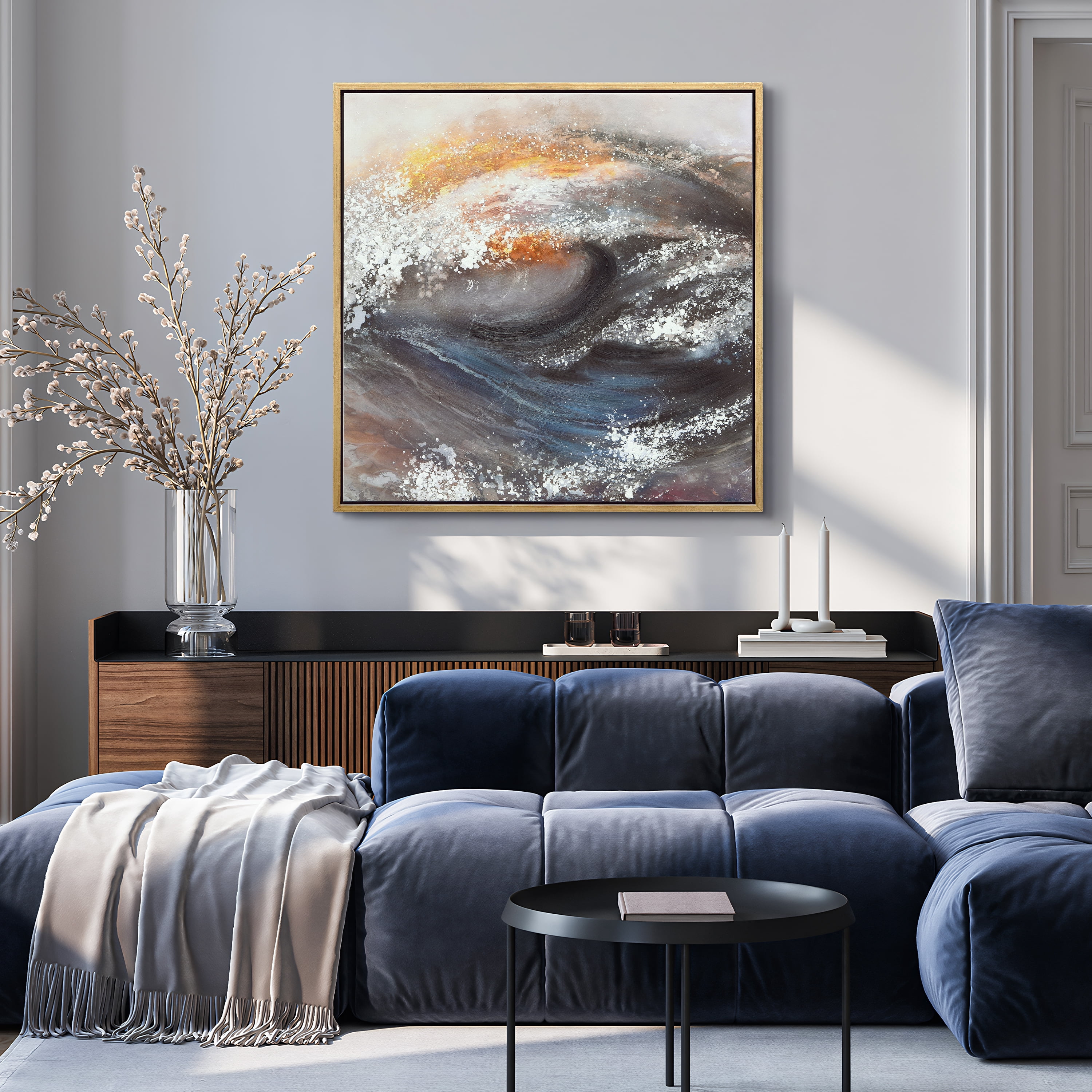 Empire Art Direct Tornado Textured Metallic Hand Painted Wall Art, 36" x 36" x 1.5", Ready to Hang
