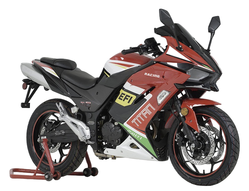 HHH Titan250 EFI 250cc Motorcycle Manual Transmission 6 Speed Sport Deluxe EFI Alloy Rims (Red)