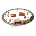 thumbnail image 1 of Juego de vías de tren de juguete con locomotora de vapor, árboles, luz y sonido, juego de tren de juguete para niños 134 PCS, 1 of 9