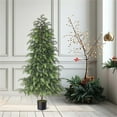 thumbnail image 6 of Artificial Norfolk Pine Tree, 3FT Christmas Tree Potted for Indoor Outdoor Home Front Porch Christmas Decor(35Inch-Big Leaf), 6 of 6