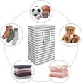 thumbnail image 4 of 2 - Pack Large Laundry Basket, Waterproof, Freestanding Laundry Hamper, Collapsible Tall Clothes Hamper with Easy Carry Handles for Clothes, Towels?Toys in the Family and Dorm,Classic Grey, 75L, 4 of 6