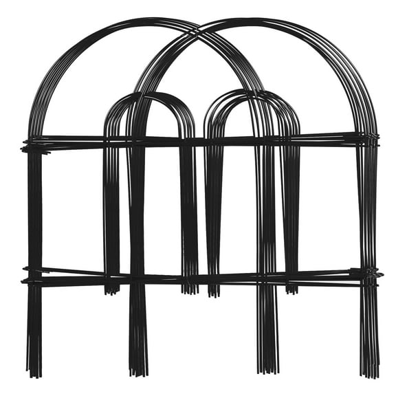 SSyao 18" 35PCS Garden Fence Black Wire Folding Fencing Panel Patio Barrier Decorative