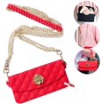 thumbnail image 1 of Soft Silicone Mini Phone Bag, Pretty Cute Light Luxury Wallet Design, Purse Flip Card Pouch Crossbody Case with Handstrap & Long Shoulder Strap (Red), 1 of 7