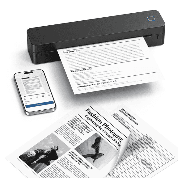 D830 Portable Printer Wireless for Travel, Supports 8.5 x 11 Inch Thermal Paper, Bluetooth Compatible with iOS, Android, Laptop