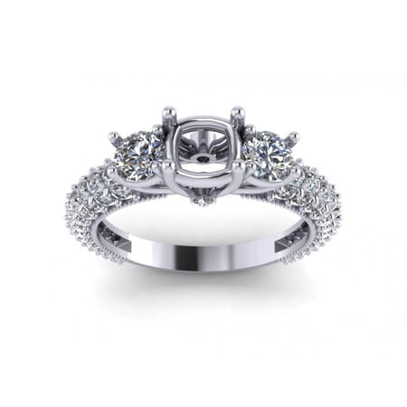 1.85 ct Round Cut Diamond Semi Mount Engagement Ring