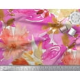 thumbnail image 2 of Soimoi Velvet Fabric Flower Watercolor Print Fabric by the Yard 58 Inch Wide, 2 of 3
