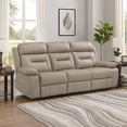 thumbnail image 6 of Conia Power Double Reclining Sofa-Latte Beige Leather-USB-87 Inch, 6 of 6