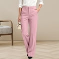 thumbnail image 6 of SHENGXINY Womens Stretch Straight Leg Dress Pants High Waist Business Casual Office Work Comfy Suit Pants with Pockets Pink M, 6 of 6