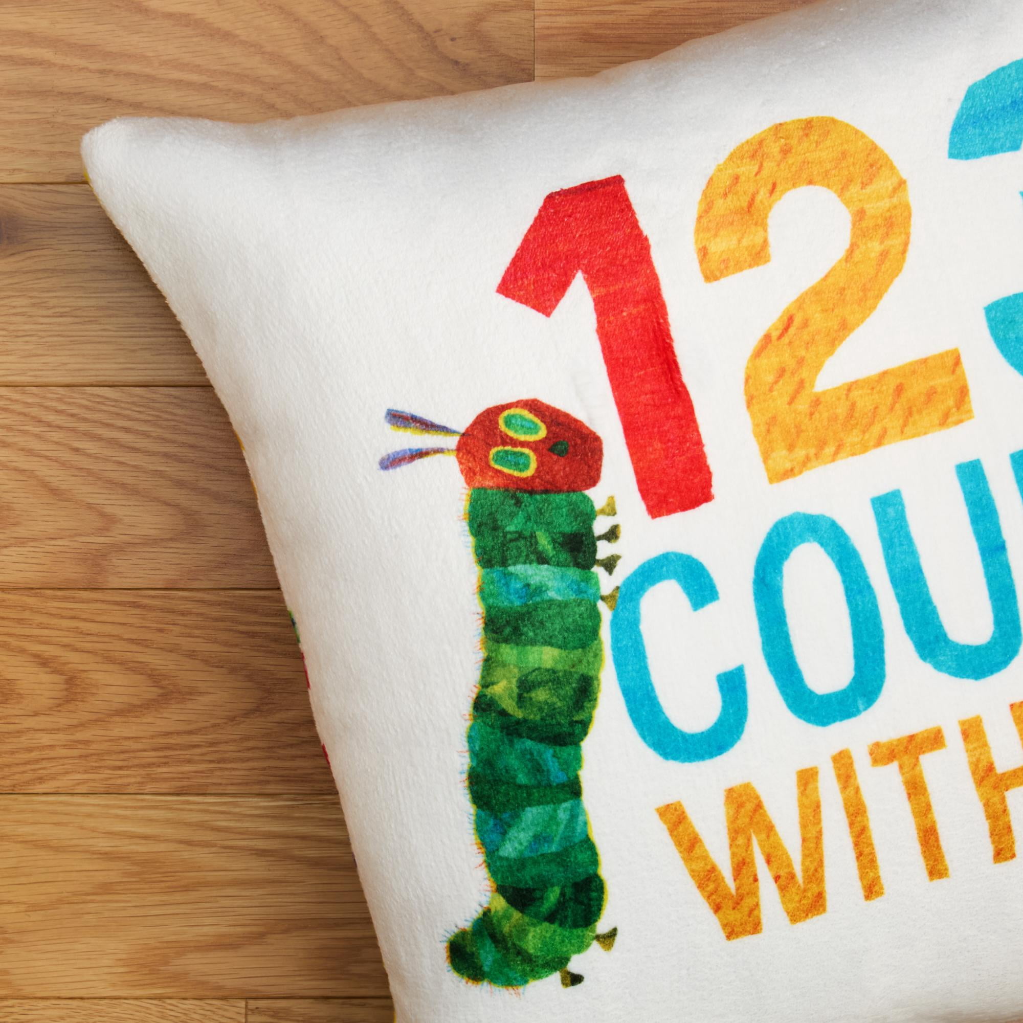 Eric Carle Washable 123 Count With Me Toddler Pillow, Multicolored, 18"x18"