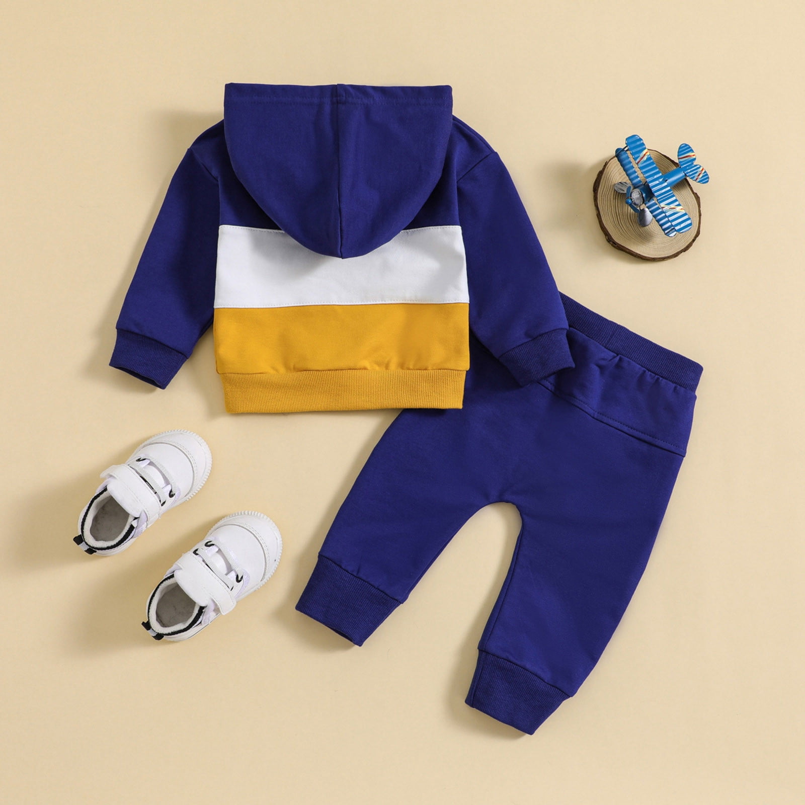 TJAZFJPA Baby Boy Outfits 0-3 Months Toddler Boys Girls Long Sleeve Patchwork Colour Hooded T Shirt Pullover Tops Pants Outfits Festival Outfit Infant Boy Clothes