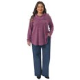 thumbnail image 3 of DARING DIVA Women's Plus Blouse Cowl Neck Casual Tunic Tops with Pockets 3X Purple, 3 of 6