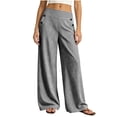thumbnail image 5 of Eiyaclvo Striped Wide Leg Palazzo Pants for Women High Stretchy Waist Loose Fit Work Dress Pant Business Casual Trouser Pull on Slacks with Pockets, 5 of 8