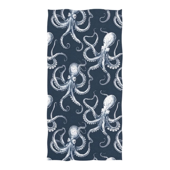 Oversized Beach Towel Extra Large Absorbent Microfiber Bath Towels Soft Quick Drying Octopus Sketchy 74"x37"