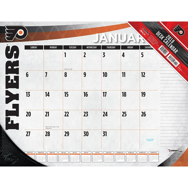 2019 22x17 Desk Calendar Philadelphia Flyers Walmart Com